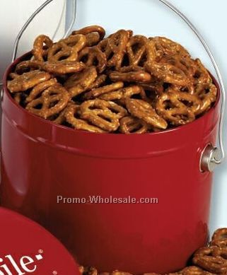 1 Gallon Tin - Chocolate Mini Pretzels (Direct Print)