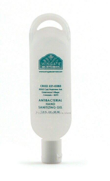 1 Oz. Hand Sanitizing Gel W/Loop Tottle - Antibacterial Moisturizing Lotion