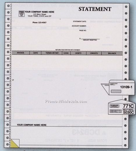 1 Part Parchment Continuous Statement (Peachtree Classic Accounting 13.0)