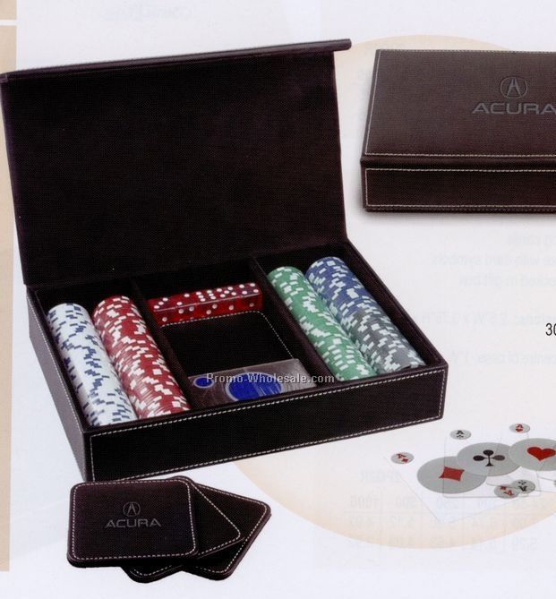10-4/5"x2"x7.3" Poker Game Gift Set - Screen Printed