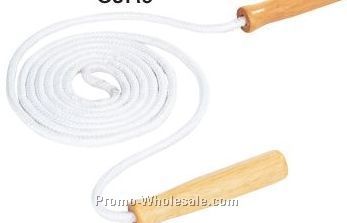 10' Cotton Jump Rope W/ Wood Handles