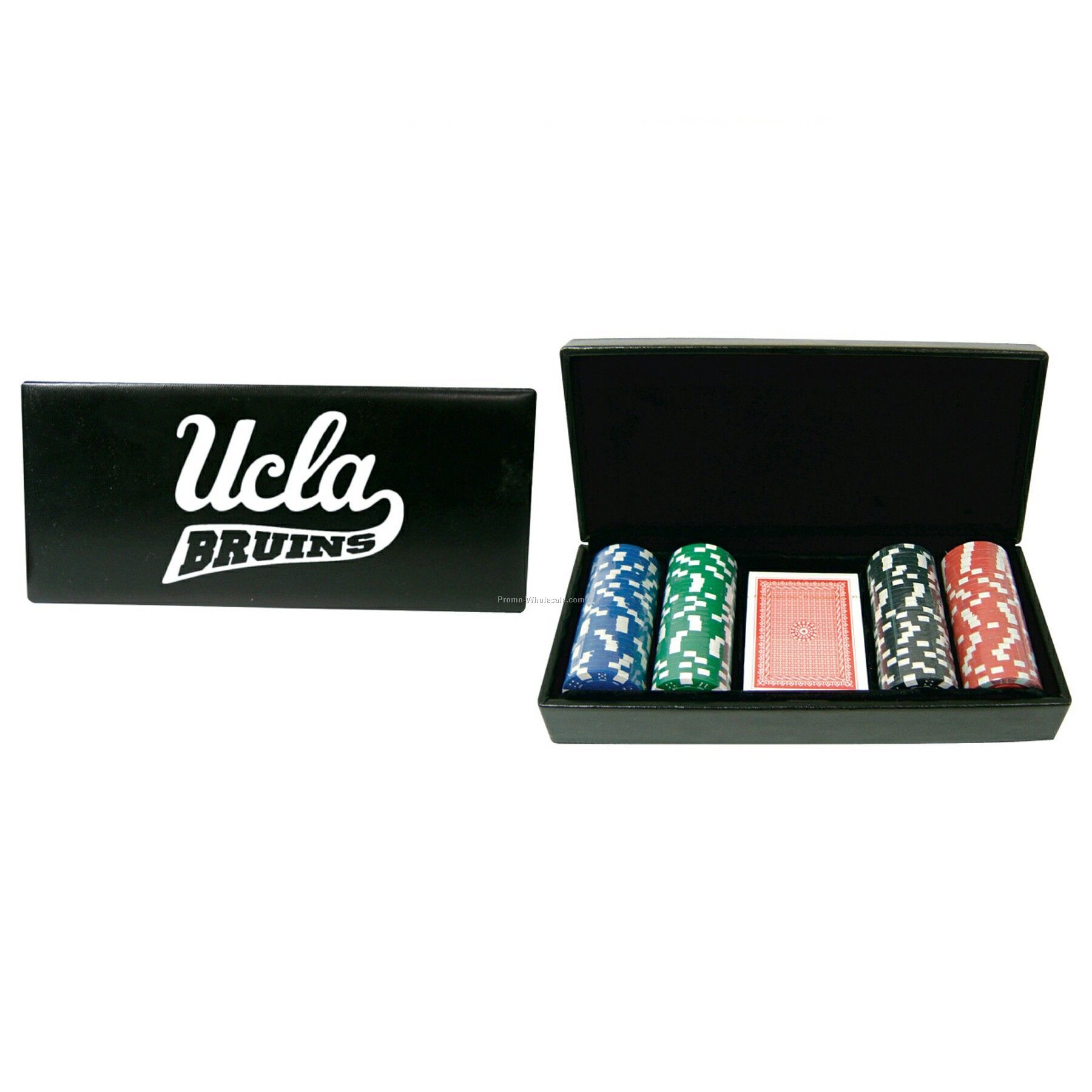 100 Pieces Poker Chip Set With Vinyl Case - Decal Chip Imprint