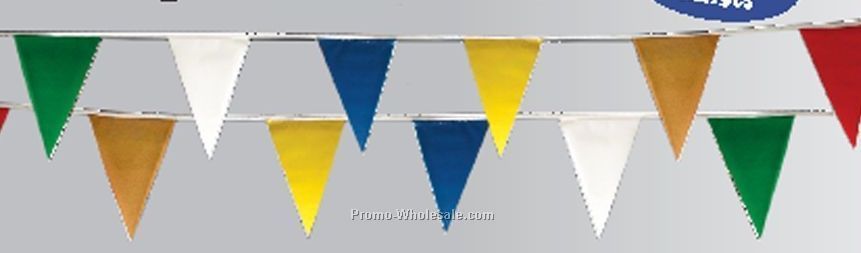 12"x18" Stock 24 Pennants 60' String W/ 4 Mil Poly