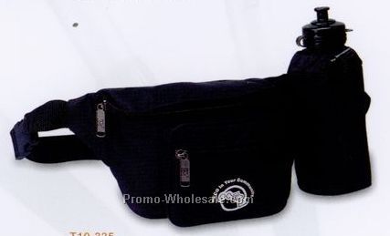 14-1/2"x6-1/4"x2" Fanny Pack W/ Water Bottle Holder