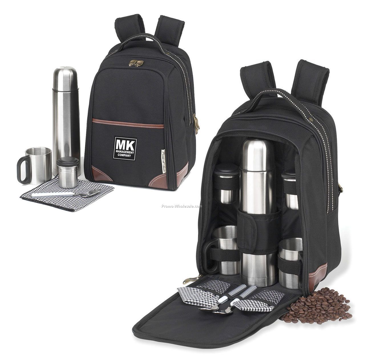 14"x10"x7" Coffee Backpack For Two