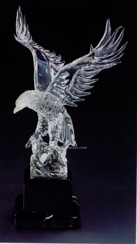  - 15-x13--Hand-Blown-Crystal-Lofty-Heights-Sculpture-W--Marble-Base_20090819401