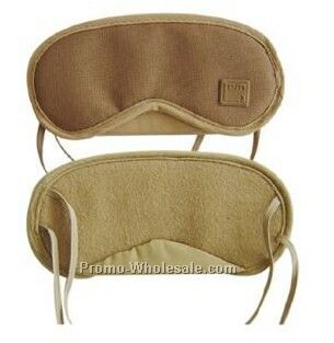 19cmx9cm 100% Polyester Eye Mask W/ Tie String (Brown)