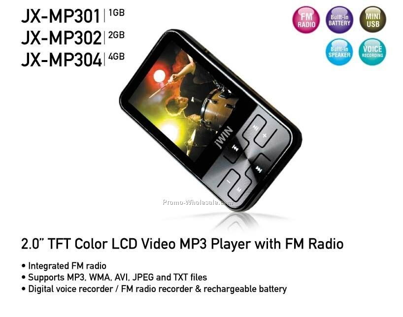 2.0" Color Lcd Video Mp3 Player With FM Radio & Sd Slot - 4gb