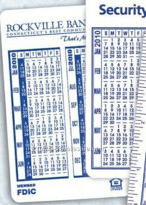 2-1/8"x3-3/8"x.010" White Vinyl Plastic Calendar Cards For Wallet & Pocket