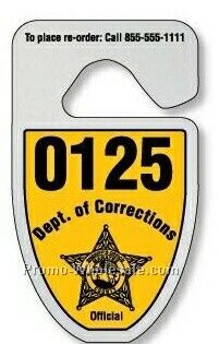 2-3/4"x4-3/4" Shield Hang Tag Parking Permit (.035" Chrome)