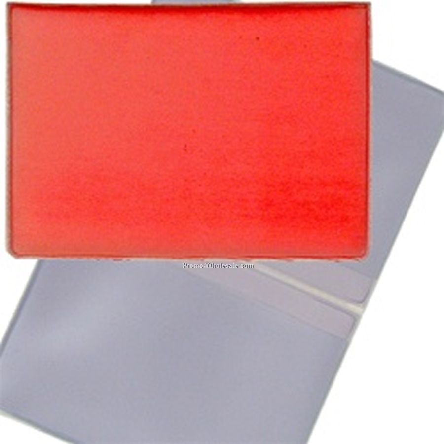 2-5/8"x4" 3d Lenticular Business Card Holder - Stock / Red White