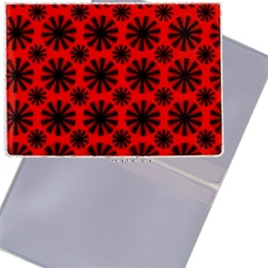 2-5/8"x4" 3d Lenticular Business Card Holder - Stock / Stars - Red