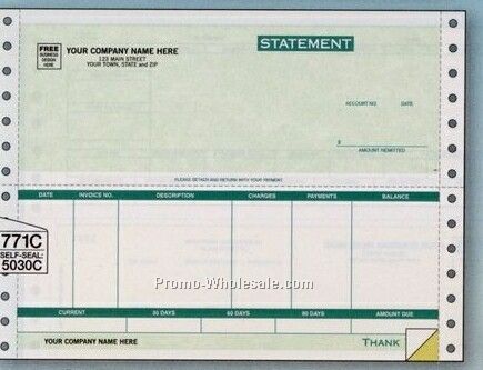 2 Part Parchment Statement (Accpac Compatible/ Bpi Accounting Ii)