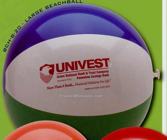 20" Multi Color Vinyl Large Beach Ball