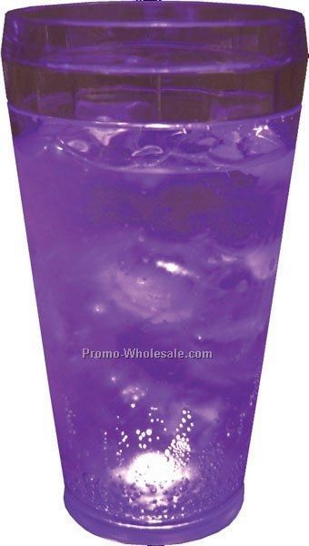 20 Oz. Purple Light Up Blinking Pint Glass W/ 5 LED Lights