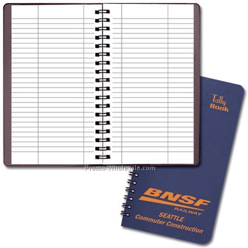 3-1/2"x6-1/2" Tally Book W/ Leatherette Cover