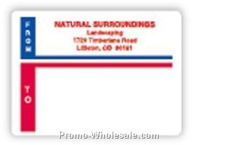 3-1/3"x4" Red & Blue Trim Laser Sheet Mailing Labels (Personalized)