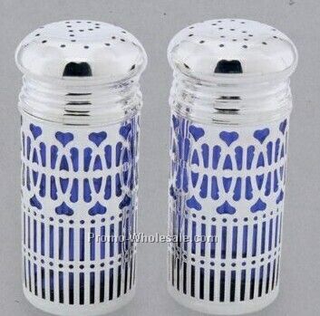 3-3/4" Blue Salt & Pepper Shaker Set