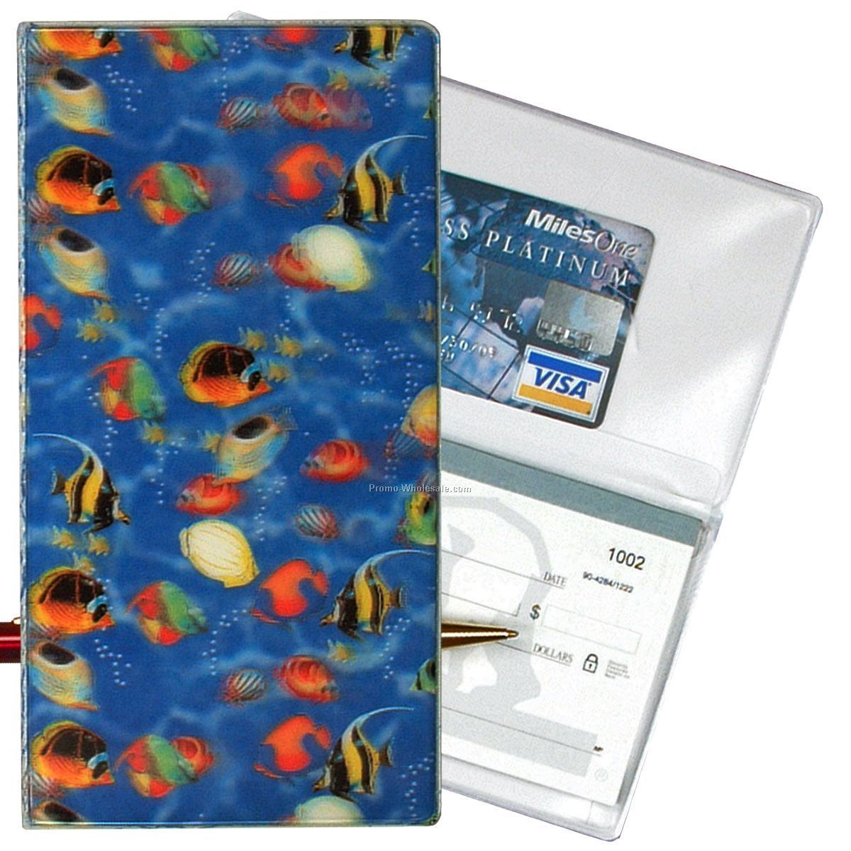 3-3/8"x6-3/8" 3d Lenticular Checkbook Cover - Stock / Tropical Fish