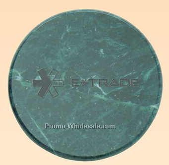 3-7/8"x3/8" Green Marble Coaster (Engraved)