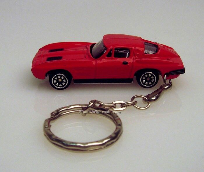 3"x1-1/4"x1-1/4" Race Car Keychain