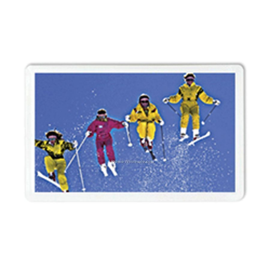 3d Lenticular Acrylic Magnet Picture Frames - Stock / Skiing