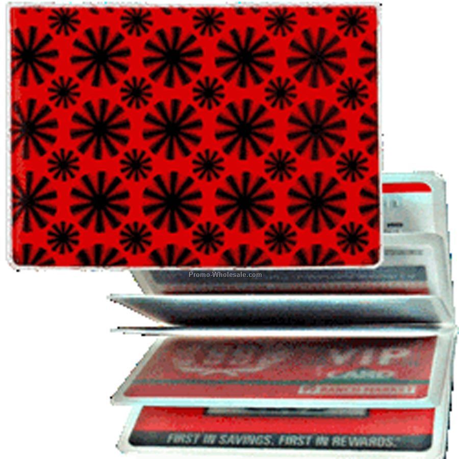 3d Lenticular Id / Credit Card Holder - Stock / Red Black Stars