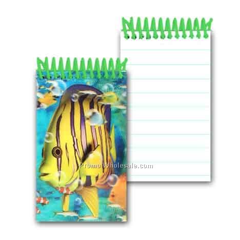 3d Lenticular Mini Notebook; Stock; Marine Life; Blanks
