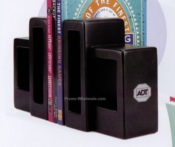 4-1/2"x6"x2-3/4" Geometric Bookends - Screen Printed