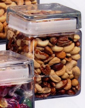 4-1/4"x5-1/2" Medium Glass Canister W/ 22 Oz. Deluxe Mixed Nuts