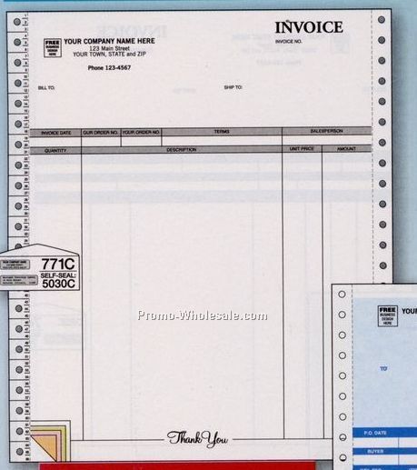 4 Part Parchment Continuous Invoice