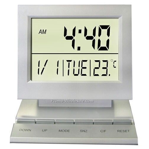 4"x4" Desktop Multi-function Alarm Clock W/ Day / Date / Temperature