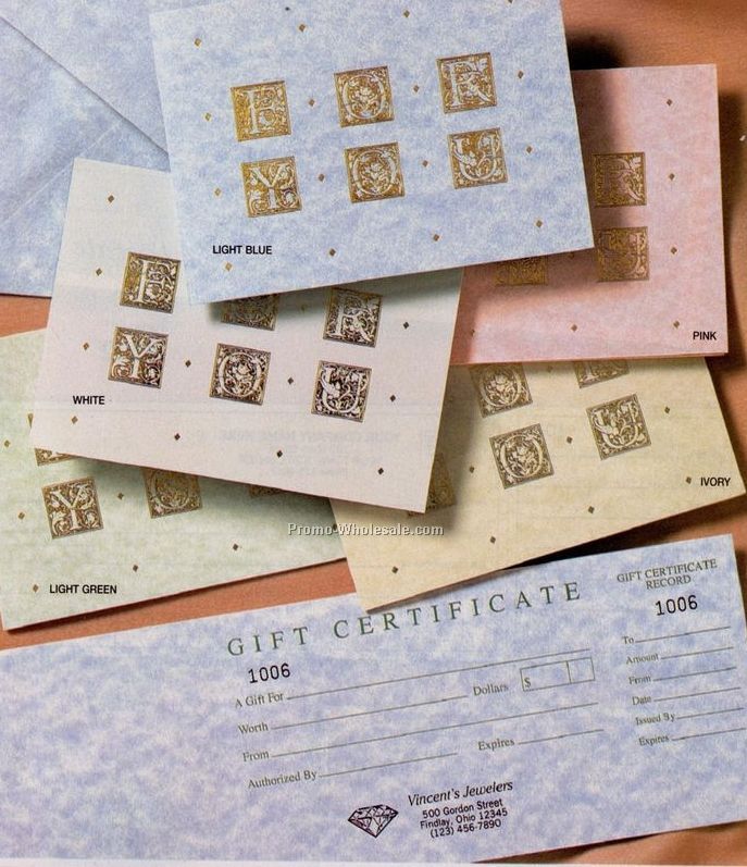 4"x5-1/2" 1 Part Parchment Gift Certificate