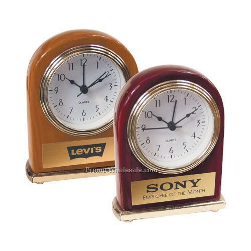 4"x5"x1-1/4" Walnut Finish Alarm Clock