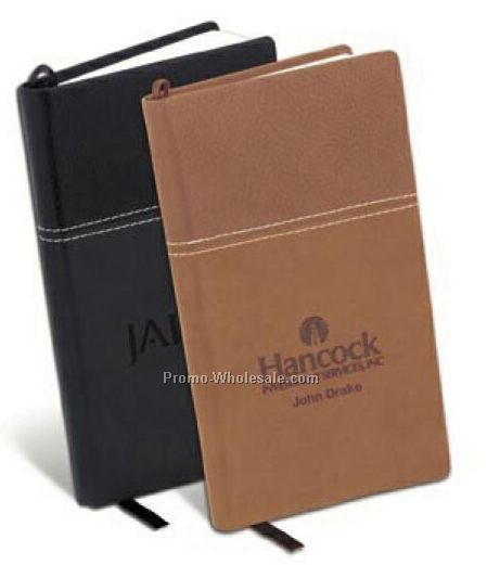 4"x7" Black Tuscany Journal W/ 4 Year Calendar/Address Book/Lined Sheets