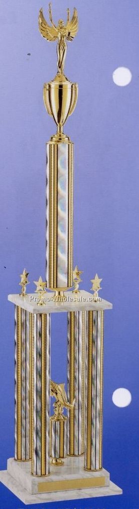 48" 2 Tier Sparkling Iridescent Columns Trophy