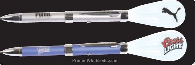 5-1/2"x1/2" Logo Projection Pen - Black & White Logo