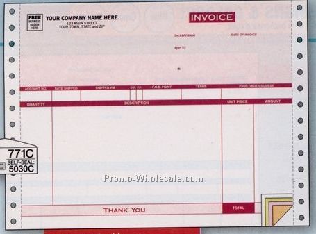 5 Part Classic Continuous Invoice W/ Packing List