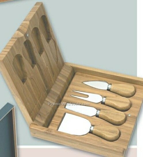 5 Piece Bamboo Cheese Set