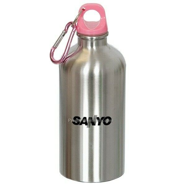 500 Ml Stainless Steel Water Bottle W/ Carabiner (Not Imprinted)