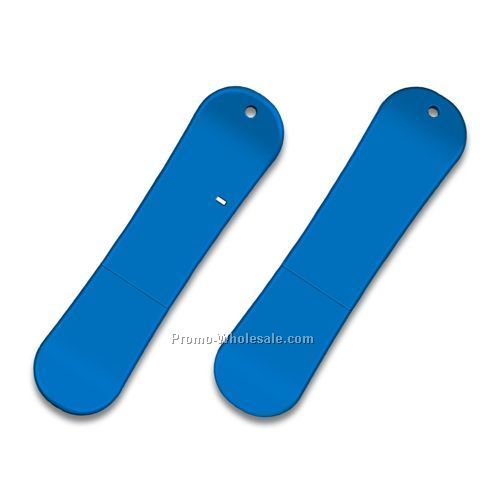 512mb USB 2.0 Snowboard Flash Drive - Rubber Coated Blue
