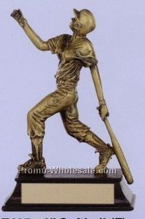 6" Sport Sculpture W/ Antique Gold Finish (Female Softball)