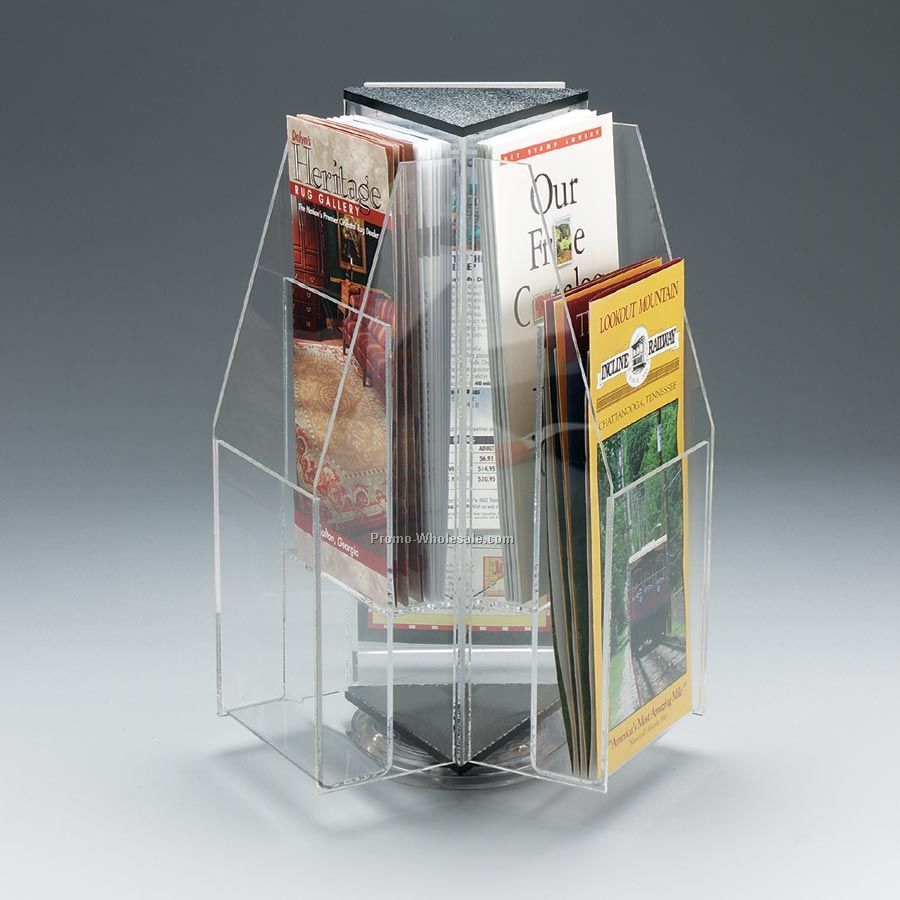 6-pocket, 3-sided Rotating Brochure Holder - Countertop