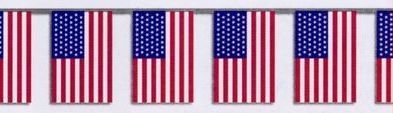 60' U.s. Plastic Rectangle Flag Streamer