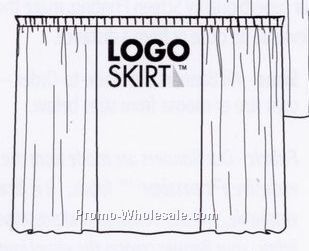60"x94" 2 Color Logoskirt Single Print Drape With 4" Rod Pocket