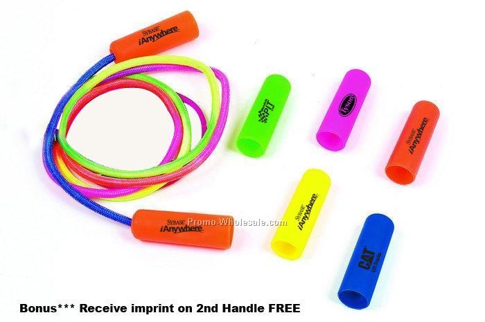 7' Blue Handle Rainbow Colored Jump Rope (Imprint Both Handles***)