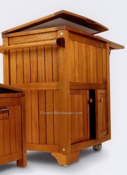 75 Can Eucalyptus Wood Cabinet Cooler