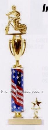 9" Patriotic Trophy W/ Marble Base