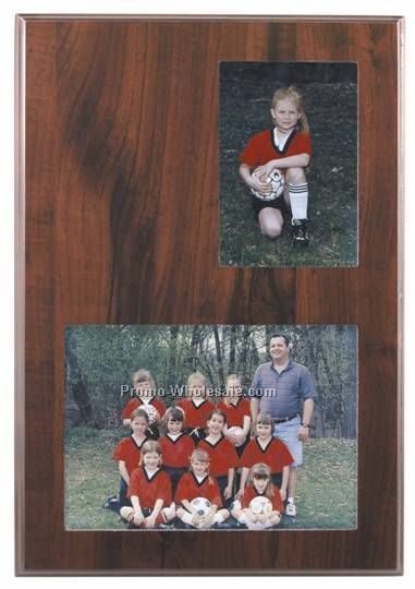 9" X 13" Slide-in Frame Cherry Finish Plaque With 2 Windows