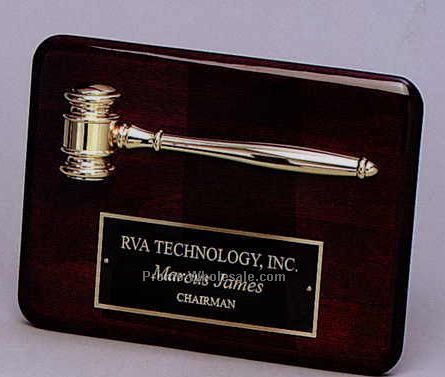 9"x12" Gavel Plaque In High Gloss Rosewood Finish